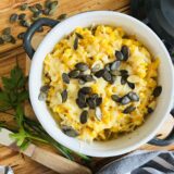 Deftig – herbstlich – lecker:                               Kürbis-Käse-Spätzle